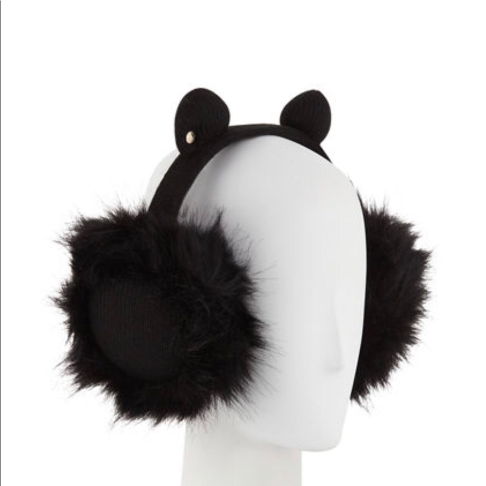 Karl Lagerfel Kitty Faux-Fur Earmuffs Black